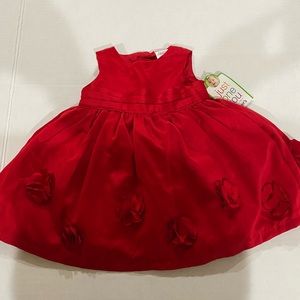 Carters Red Special occasion Holiday dress size 3m with flowers / Christmas